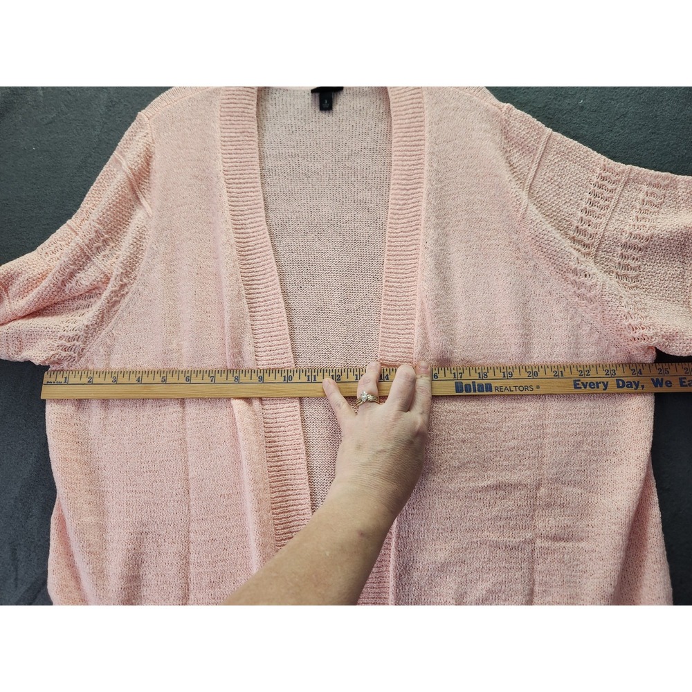 Torrid Sweater Plus Sz 3X Pink Cardigan Open Knit Long Duster Coastal Whimsy NWT - Picture 3 of 9